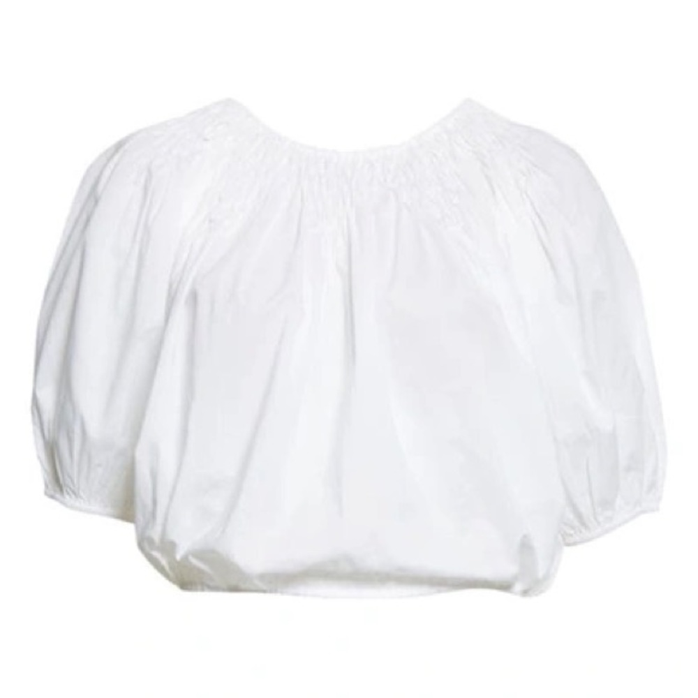 NWOT Merlette Azalea Pin-Tucked Cotton Blouse in White, size Extra Small